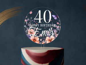 a birthday cake with the number forty on it