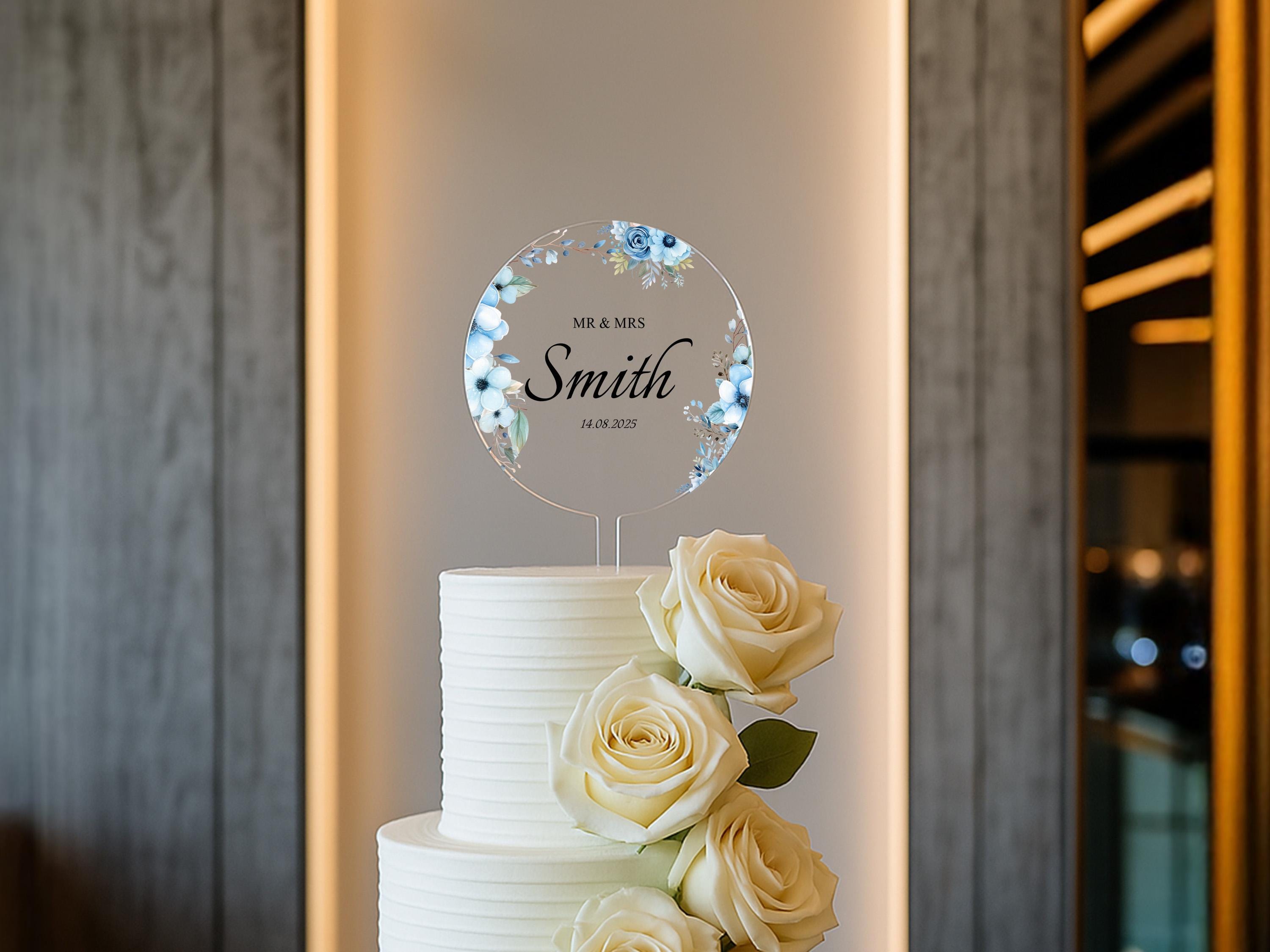 Wedding Keepsake Cake Topper – Personalised with Name and Date