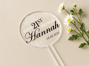a happy 21st birthday personalized lollipop with daisies