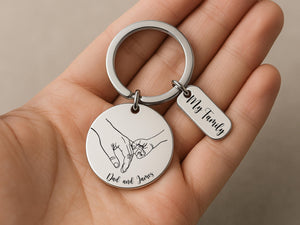 Stainless steel dad gift with engraved art and custom names