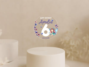Magical fairy and butterfly party cake topper