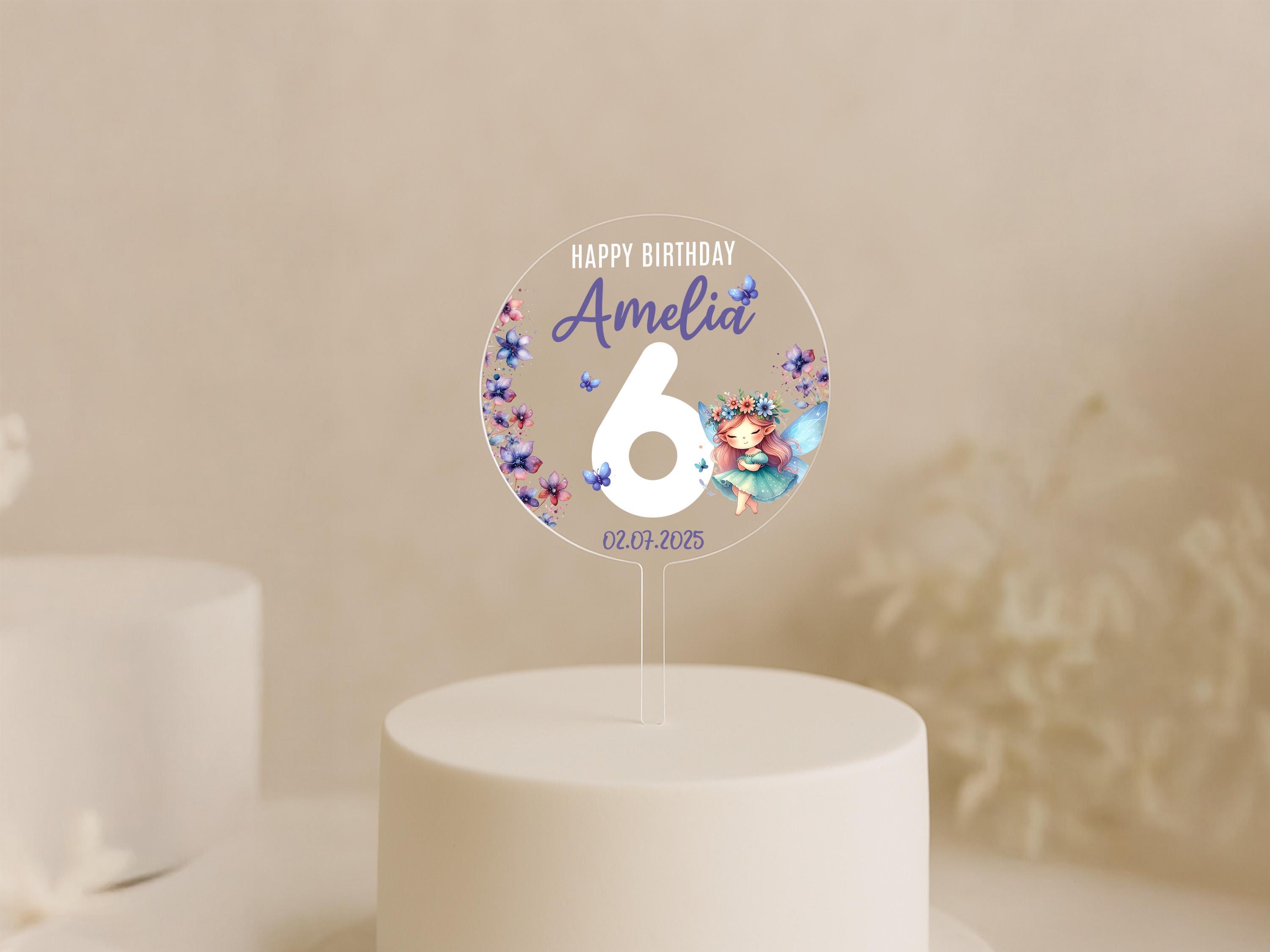 Magical fairy and butterfly party cake topper