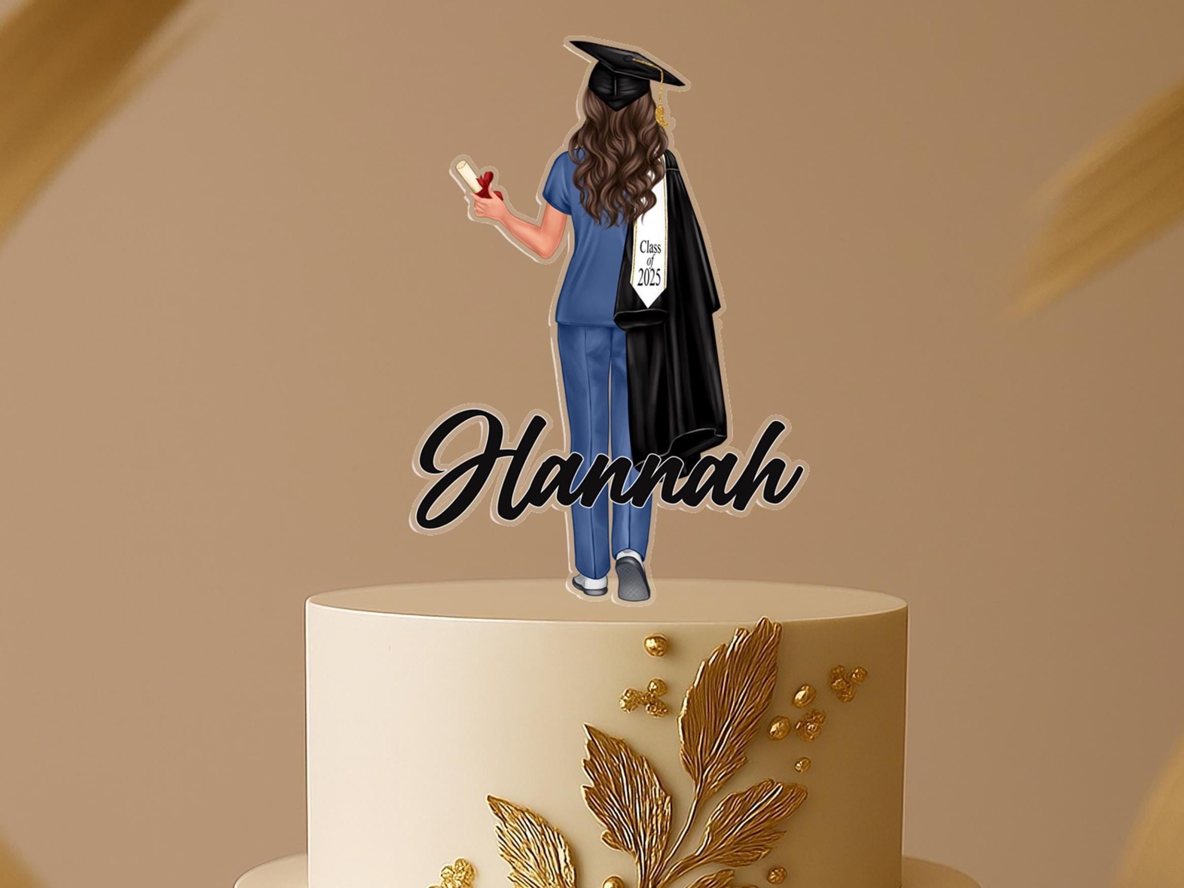 Nurse Graduation Topper – Custom Acrylic Cake Decoration | Personalized Nursing Graduate Gift