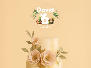 a wedding cake with flowers on top of it