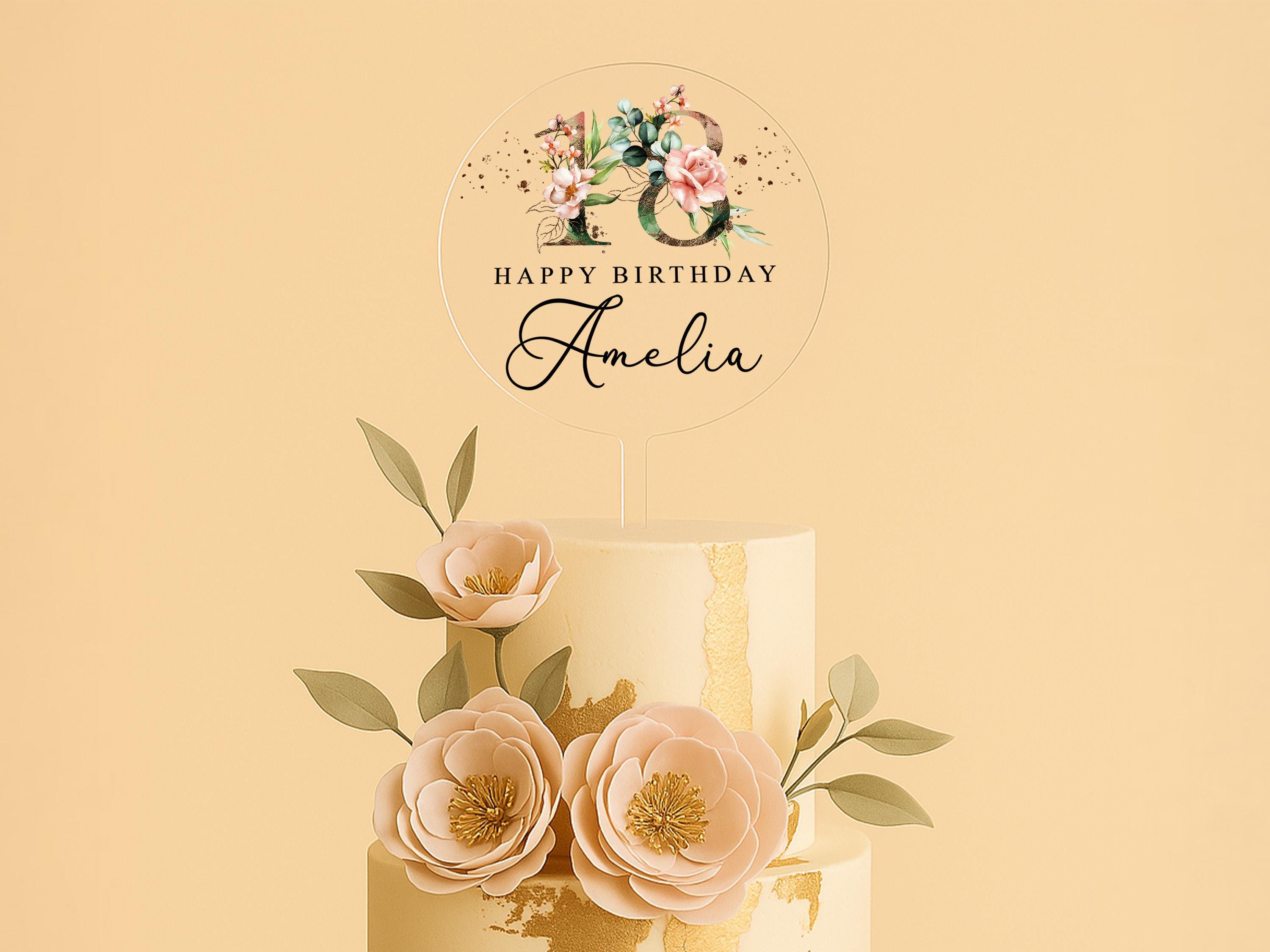 Clear Custom Cake Topper with Name – 10cm Circle Size