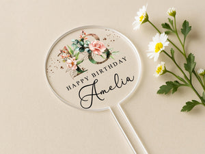 Custom Name Cake Topper for Milestone Birthday – 30th 50th 60th