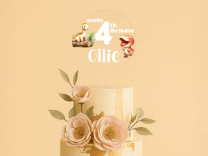 a three tiered cake with flowers on top of it