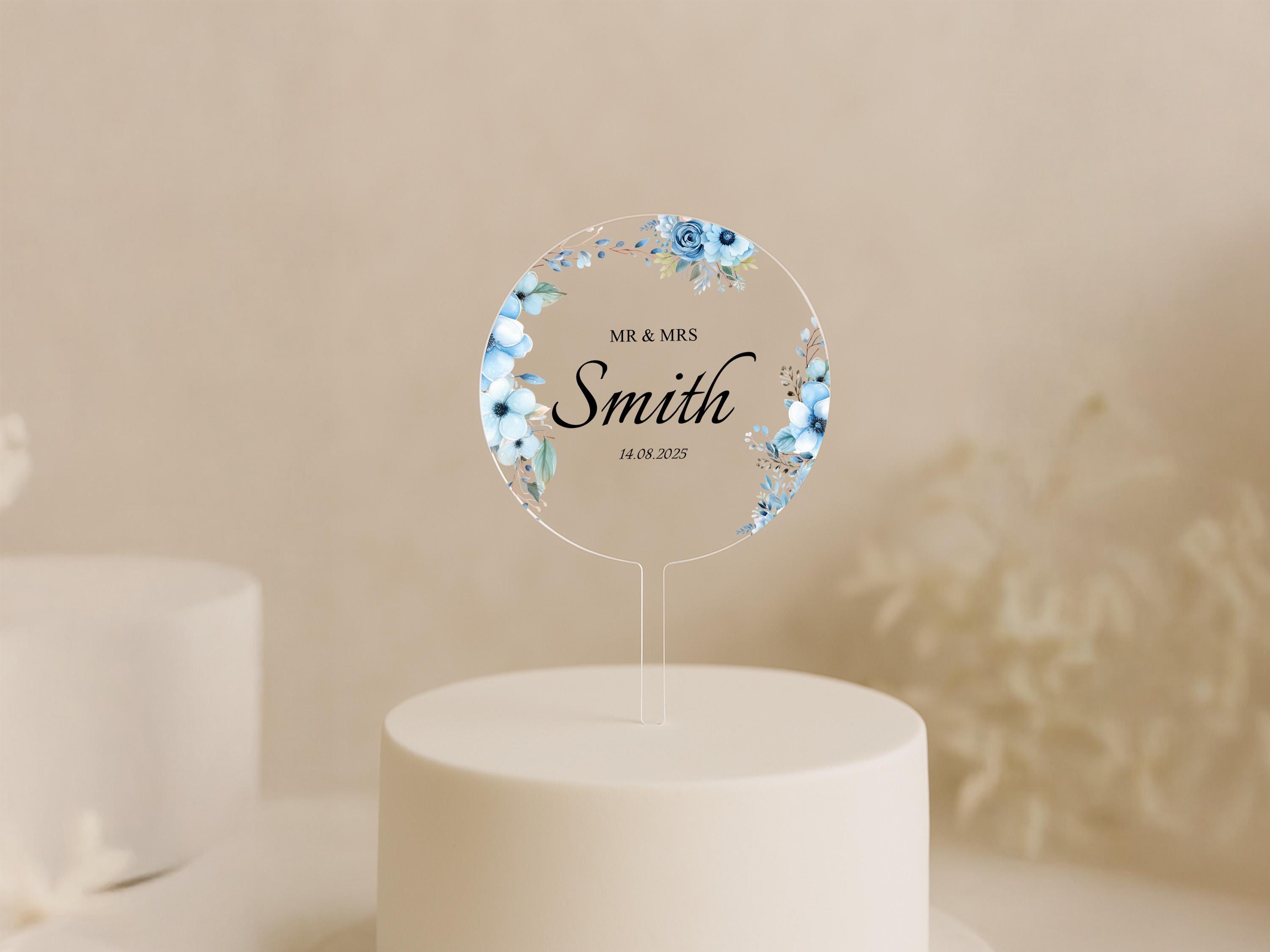 Anniversary Cake Topper with Mr & Mrs Design – Romantic Gift Idea