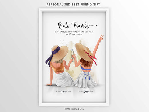 Best Friend Print - Personalize Your Friendship Journey with a Thoughtful Framed Gift