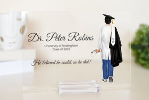 Your best friend has just graduated as a nurse, and you can't wait to celebrate! So why not make it extra special with this thoughtful plaque? Customise all of the details to fit their personality, add an extra special touch like names, clothes