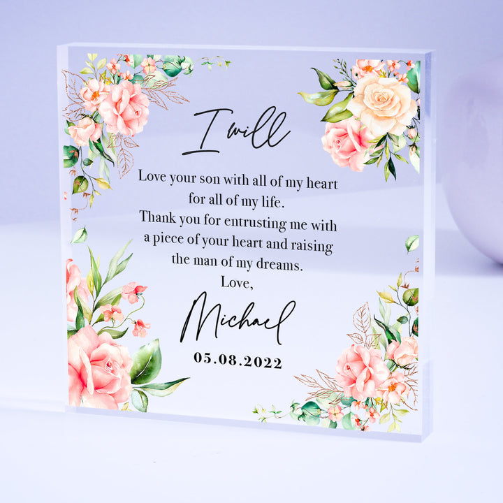 Our Personalised Parents Of The Groom Poem gift is a perfect wedding day gift for the mother and father of the groom. The stunning Eucalyptus Botanical design makes a great wedding day gift from the Bride to her future mother-in-law and father-in-law