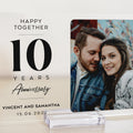 This personalized anniversary plaque is the perfect gift for any couple celebrating their 1 year or 10 year anniversary. Made of high-quality acrylic, this plaque is custom engraved with the names of the happy couple and the date of their anniversary