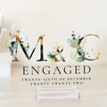 This elegant acrylic plaque is the perfect personalised gift for an engaged couple. Featuring the first letters of the couple's names surrounded by a beautiful floral design, it's a thoughtful and stylish way to celebrate their engagement.