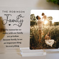 Display your family's cherished memories with a personalized family photo plaque. Our customizable acrylic plaques make the perfect keepsake to showcase your favorite family photo.
