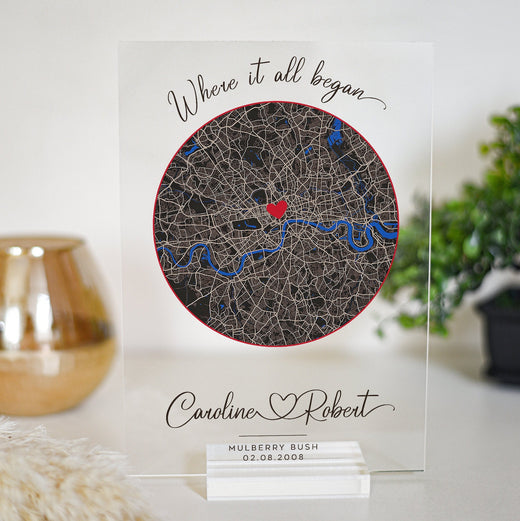 Personalised Where it all began custom map gift