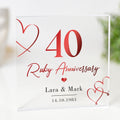 Custom Engraved Ruby Anniversary Gift - Personalised 40th Wedding Anniversary Present