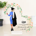 Personalised Heart-Shaped Acrylic Masters Degree Graduation Plaque - Custom Gift for Her