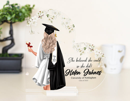 Graduation Heart Plaque with Personalised Print