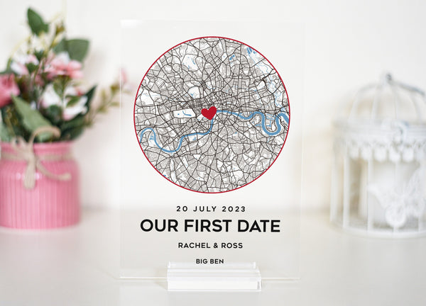 a glass plaque with a map of the city of london