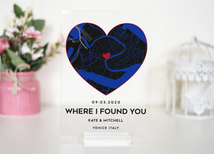 a glass plaque with a heart on it
